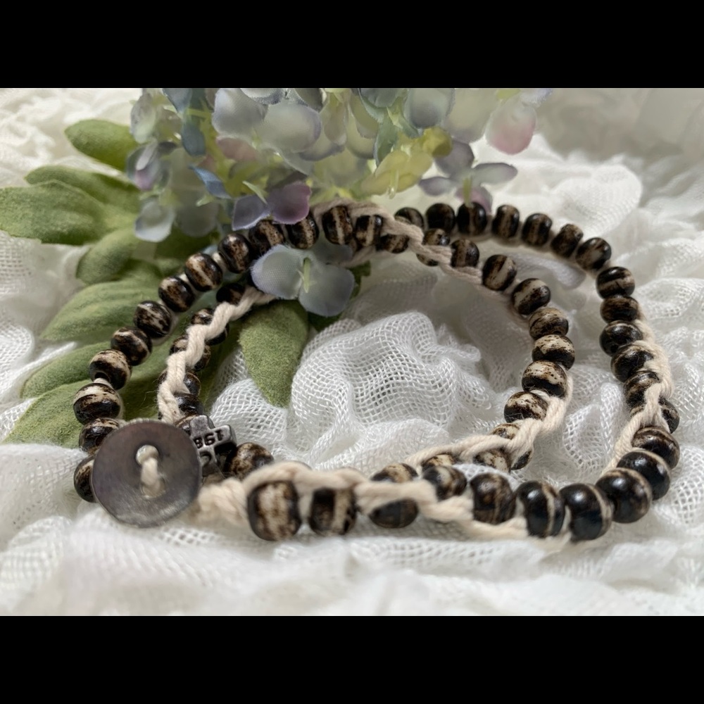 Wood Bead Surfer Choker Boho Necklace Unisex New